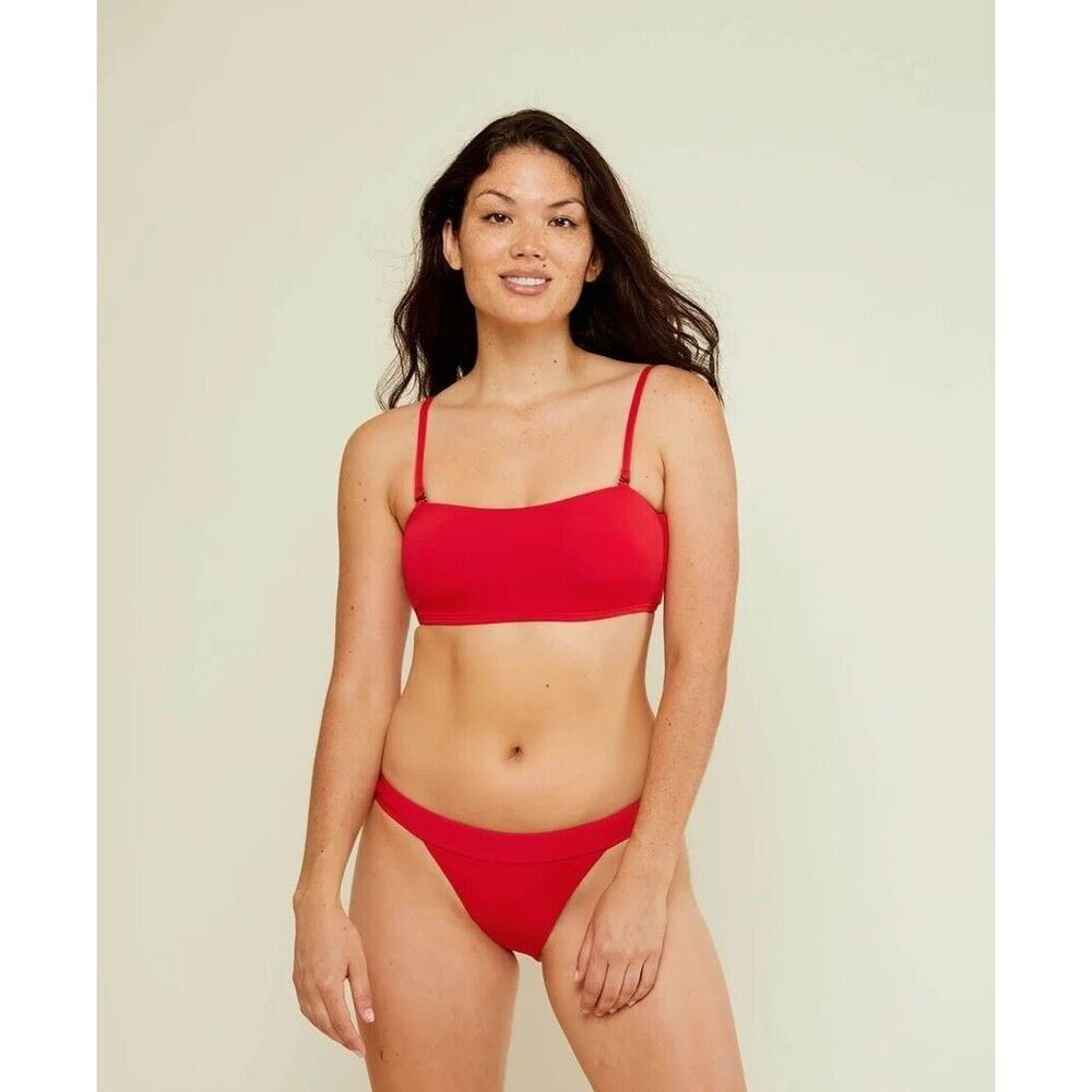 NWT Andie The Banded Sporty Cheeky Bikini Bottom Swim High Leg ut 3XL Cherry Red